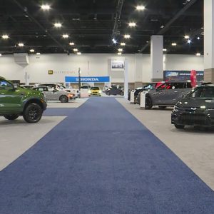 Denver Auto Show, Denver Auto Show floor with wide selection of vehicles
